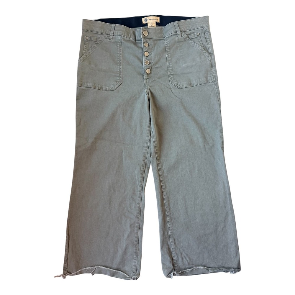 Democracy AB Technology Jeans Women's 16 Laurel Oak High Rise Flare Crop - Picture 2 of 6